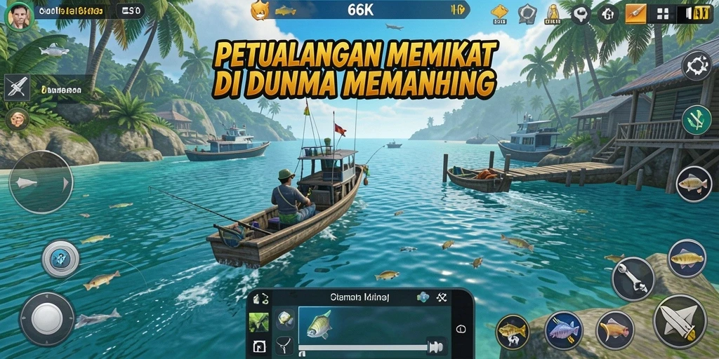 Tangkapan ikan menakjubkan dalam gameplay 66K yang menarik.