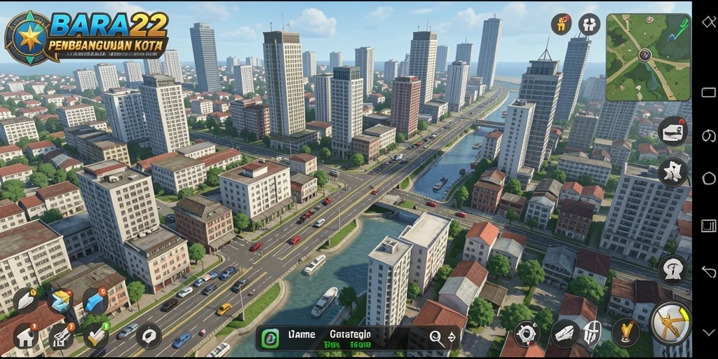 Tampilan gameplay strategis dalam BARA22 yang menarik.