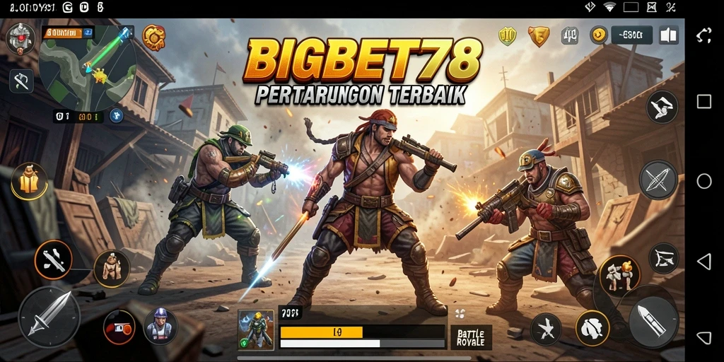 Screenshot BIGBET78 menampilkan aksi permainan Battle Royale yang seru.