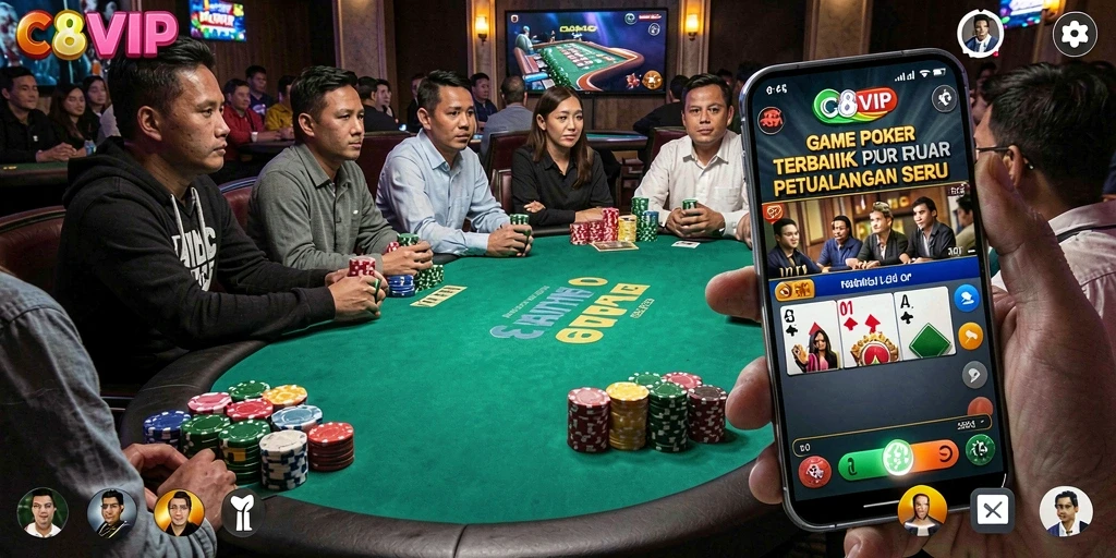 Tampilan gameplay C8VIP yang mendebarkan dan kompetitif.