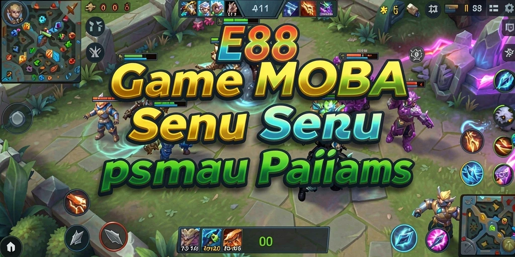 Screenshot E88 menampilkan aksi seru dalam pertandingan MOBA.
