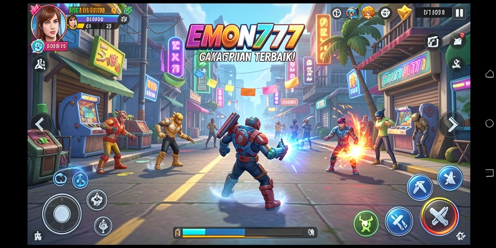 Screenshot gameplay EMON777 menampilkan aksi seru dalam game Arcade.