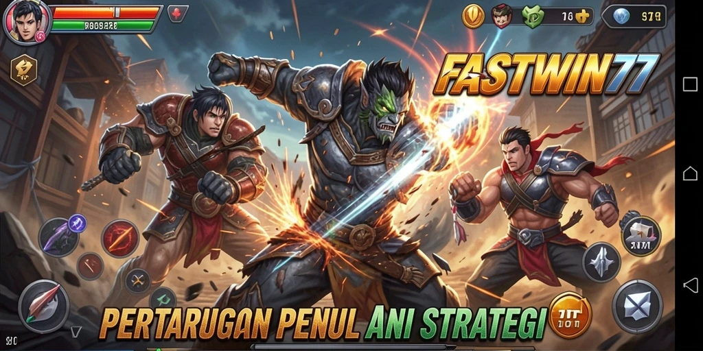 Tangkapan layar FASTWIN77 menampilkan aksi pertarungan seru dan karakter dinamis.