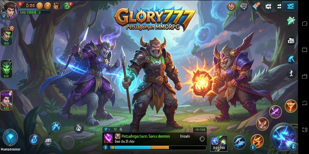 Tampilan gameplay epik dari GLORY777 dalam petualangan MMORPG.