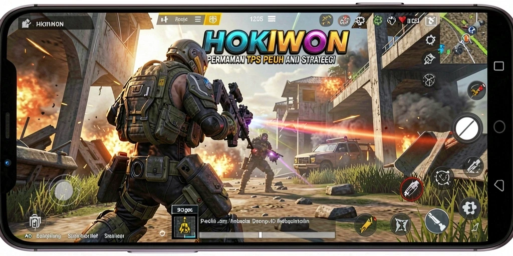 Tangkapan layar utama HOKIWON menampilkan aksi seru dalam gameplay TPS.