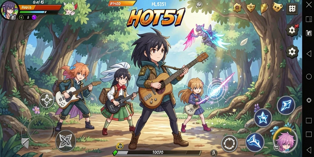 Tampilan gameplay seru dari HOT51 dengan karakter Anime yang menarik.