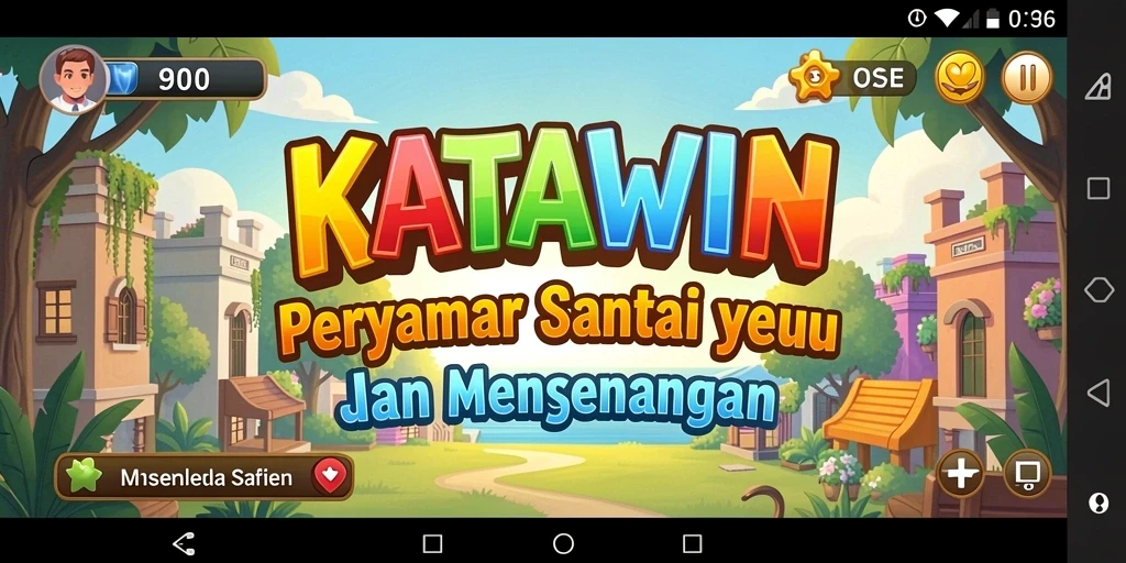 Tampilan gameplay menarik di KATAWIN dengan tantangan santai.