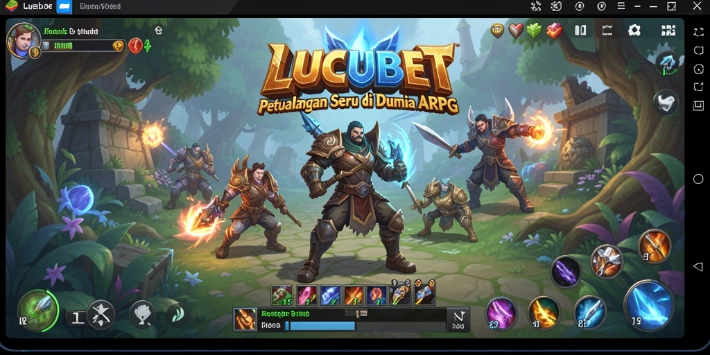 Tampilan gameplay LUCUBET dengan pertarungan seru dan karakter yang menarik.