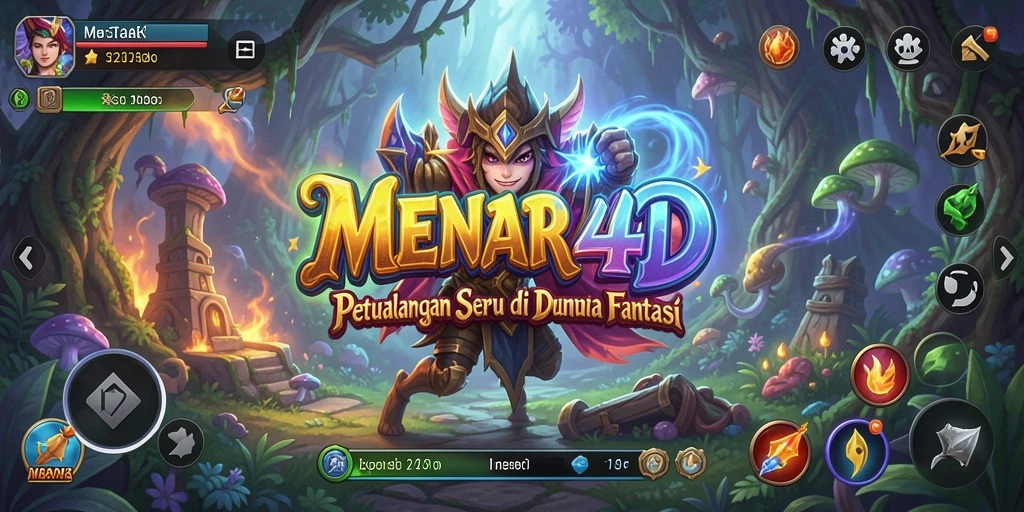 Tampilan menarik dari gameplay <strong>MENARA4D</strong> saat menjelajahi pemandangan menara.
