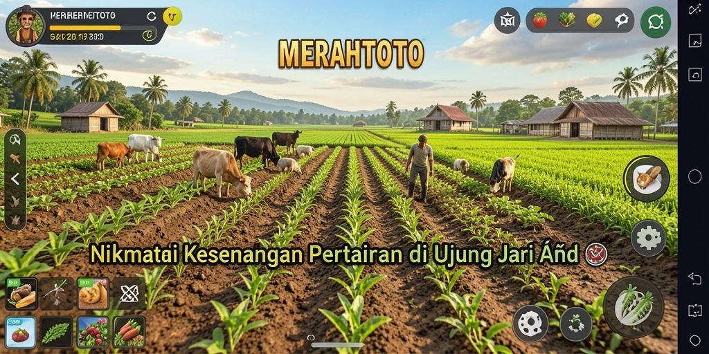 Tampilan gameplay seru dari <strong>MERAHTOTO</strong>, eksplorasi dunia pertanian yang menyenangkan.