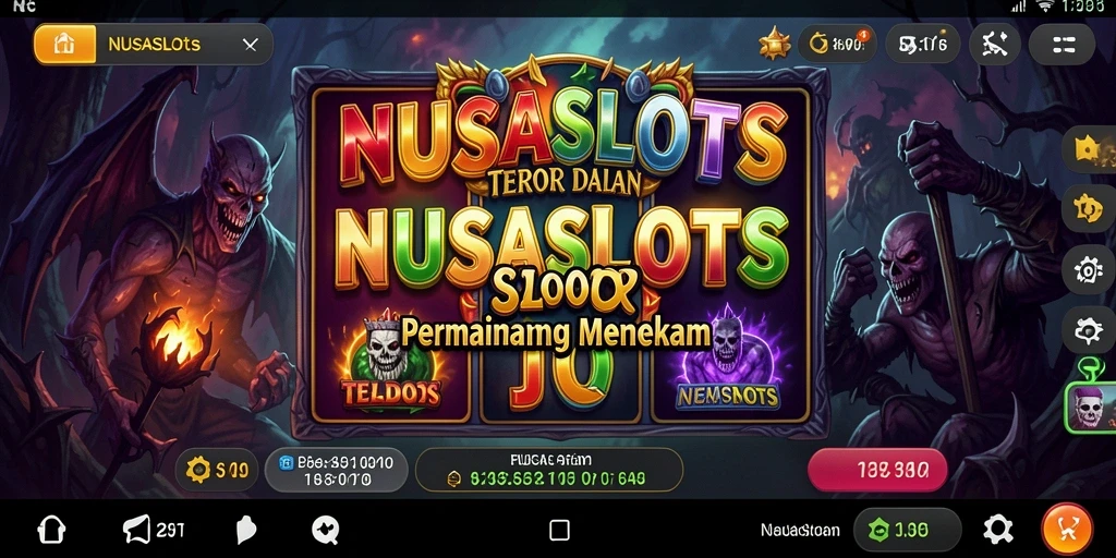 Screenshot utama NUSASLOTS menampilkan gameplay dengan elemen horor mencekam.