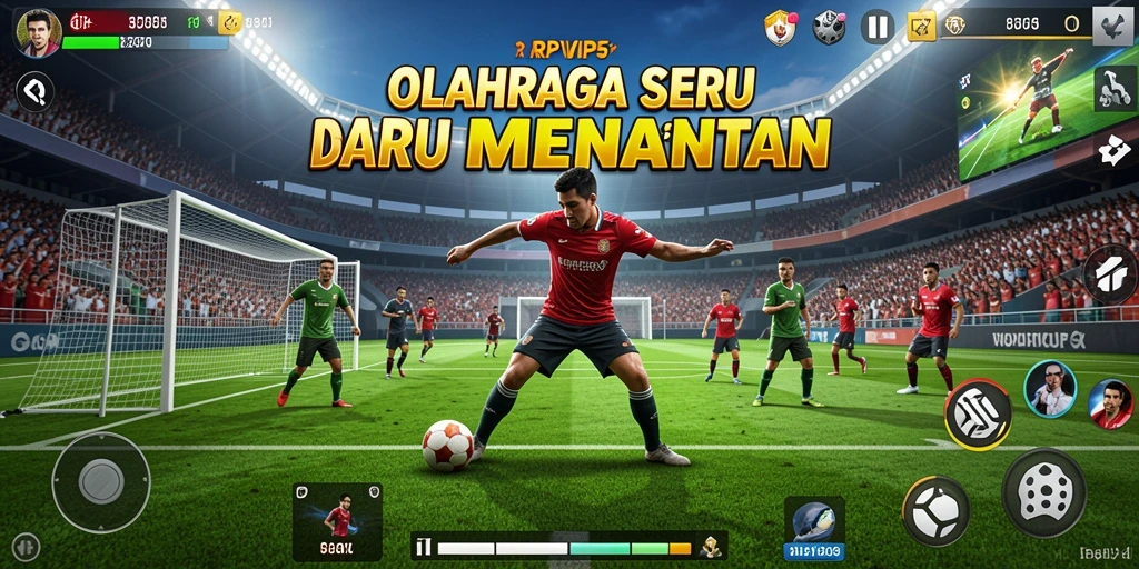 Tampilan gameplay RPVIP5 dengan aksi olahraga yang mendebarkan.
