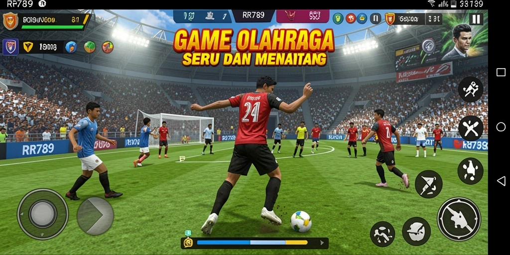Tampilan gameplay RR789 yang menegangkan dan mendebarkan di arena olahraga.