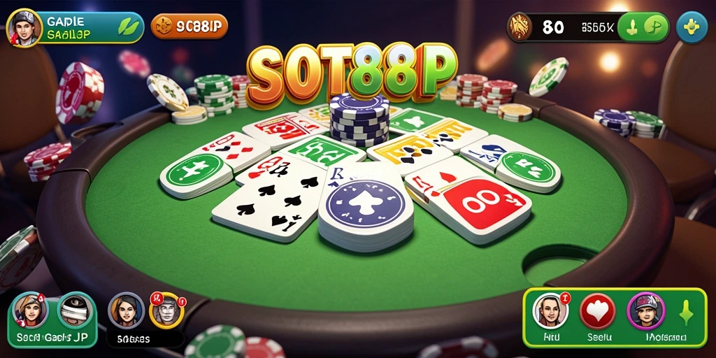 Tampilan gameplay menarik dari SLOT88JP dengan nuansa Gaple.