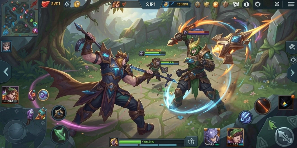 Tampilan menarik dari gameplay SVIP1 dalam dunia MOBA.
