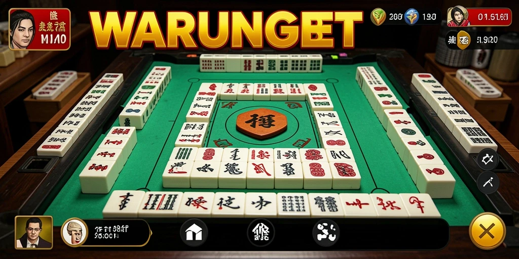 Tampilan antarmuka WARUNGBET dengan gameplay Mahjong yang menarik.