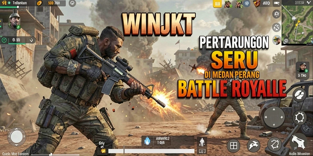 Tangkapan layar gameplay seru di <strong>WINJKT</strong> dengan aksi Battle Royale intens.