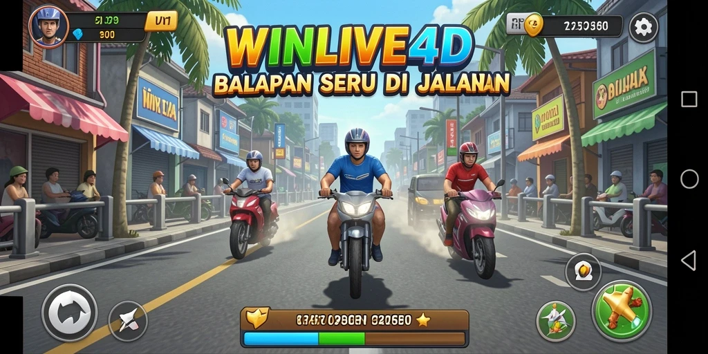Gameplay seru balapan di WINLIVE4D dengan grafik menawan.