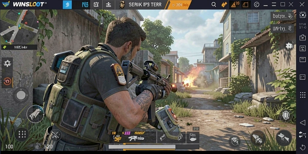 Tangkapan layar utama WINSLOT menampilkan aksi mendebarkan dalam permainan FPS.